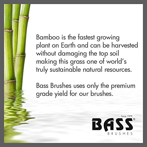 Bass Brushes | Shine & Condition Pet Brush | 100% Natural Bristle + Nylon Pin | Pure Bamboo Handle | Medium Oval | Dark Finish | Model 53P-DB
