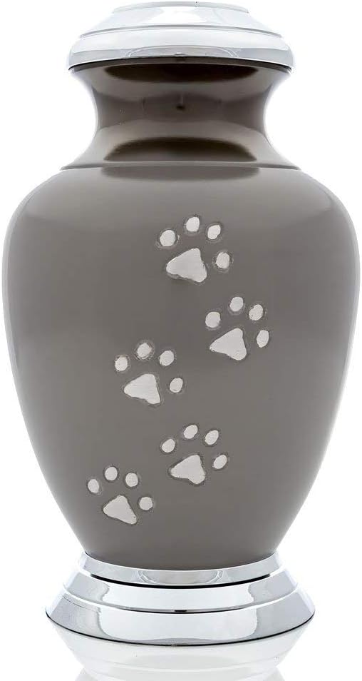 Kennedy Paws Series Pet Urn for Dogs, Handmade Aluminum Memorial Cremation Urn (Large - Pets up to 115 lbs)