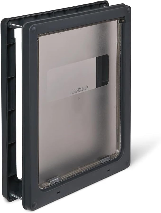 Dog Mate Lockable Large Dog Door (216G) - Flap for Large Dogs and Cats, for UPVC, Wall and Wood, Securely Designed for Your Pets, Grey