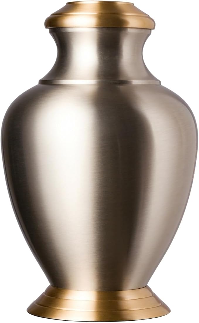 Kennedy Classic Series Pet Urn for Dogs, Handmade Brass Memorial Cremation Urn (Medium - Pets up to 65 lbs, Pewter)
