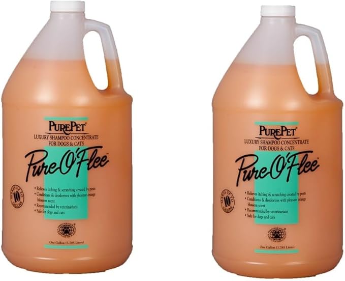 Pure O'Flee Dog and Cat Conditioning Shampoo Concentrate Dilutes 10 to 1 (1 Gallon)