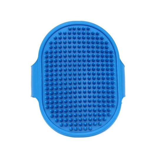 Dog Grooming Brush, Pet Shampoo Bath Brush Soothing Massage Rubber Comb with Adjustable Ring Handle for Long Short Haired Dogs and Cats(Blue)