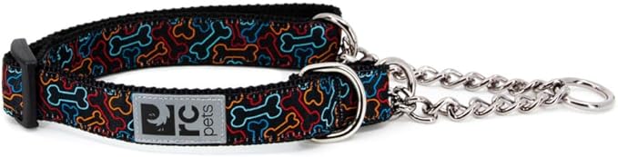 RC Pets 1" Martingale Training Collar, Large, Bones