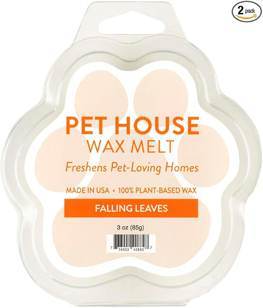 One Fur All Pet House Scented Wax Melts for Warmer - Long-Lasting Pet Friendly Plant Based Soy Wax Melts - Falling Leaves Pack of 2