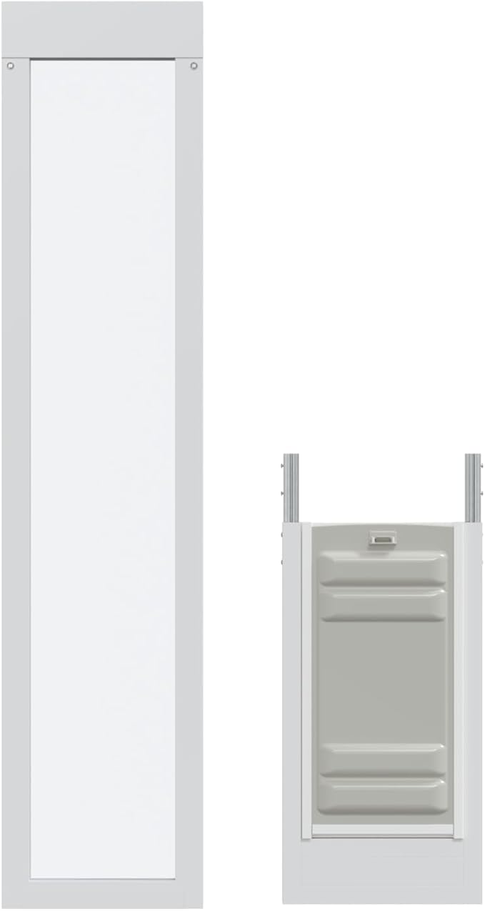 Liberty Pet Door for Sliding Glass Door | Vinyl Frame with Closing Cover | for Home & Rentals | Clear Glass | White, Large Flap, 90.5" - 92" Slider Height