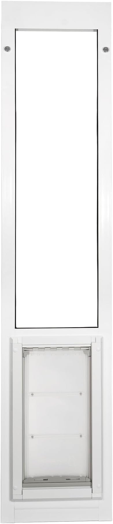 Endura Flap Pet Door for Vinyl Sliding Glass Doors | Dual-Flap Extreme Weather Design | Insulated, Energy-Efficient Dog Door with Locking Security | White, Large Flap, 93.25"-96.25" Slider Height