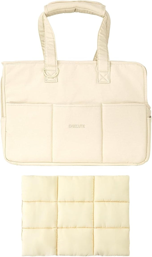 【S-Size Bag and mat】 ONECUTE Dog Carrier Set for Small Dog with a Soft mat, Beige