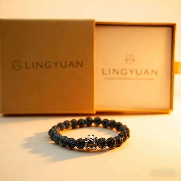 LINGYUAN Pet Memorial Gifts for Dogs Cats, Pet Memorial Bracelet, Remembrance Pet Loss Sympathy Gift for Cat Dog Lovers, Bereavement Gifts for Loss of Pet