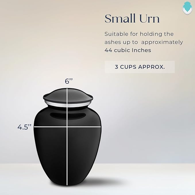 Geturns Embrace Personalized Picture Urn for Small Pets I Black Photo Cremation Urns for Dogs and Cats I 44 lbs