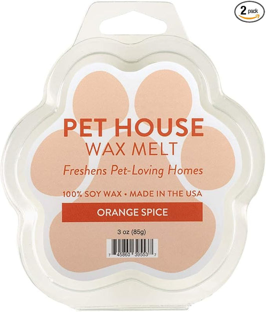 Pet House Orange Spice Scented Christmas Wax Melts - Natural, Long-Lasting, Plant Based Pet Friendly Soy Wax Melts Pack of 2
