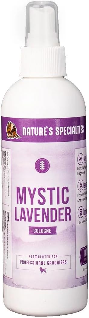 Nature's Specialties Mystic Lavender Dog Cologne for Pets, Natural Choice for Professional Groomers, Ready to Use Perfume, Made in USA, Finishing Spray, 8 oz