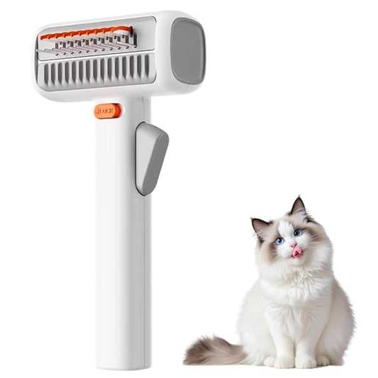 2-IN-1 Pet Self-Detangling & Grooming Comb, 2026 New Pet Grooming Combo with Release Button, Easy to Remove Loose Undercoat,Matted Fur & Tangles (1pcs)