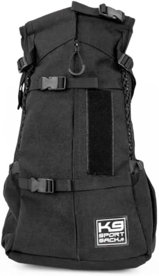 K9 Sport Sack Air 2 - Small, Jet Black - Ideal for Dogs with 13-16” Back Length - Durable, Breathable Backpack-Style Carrier - Perfect for Walks, Short Hikes & Public Transportation