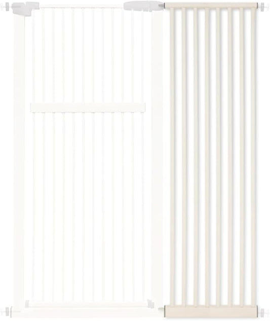 Lumizone Extra Tall Pet Gate 55.12" High Pressure Mounted 16.73" Wide Extension kit 1.37" Gap (Cream White, 55.12" H x 16.73" W, Extension)