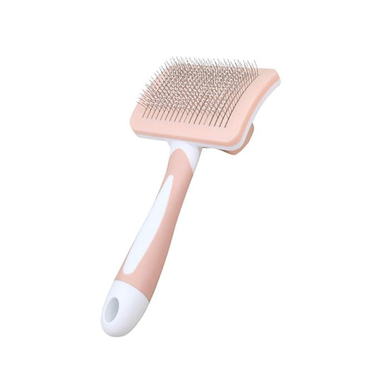 Self Cleaning Slicker Brush for Dogs & Cats, One-Click Self-Cleaning Deshedding Grooming Brush, Skin-Friendly Pet Hair Remover for Long & Short Haired Pets, 1 Pack