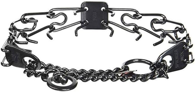 Herm Sprenger Black Stainless Steel Prong Dog Collar Training Pinch Collar No-Pull Collar (2.25mm Small)