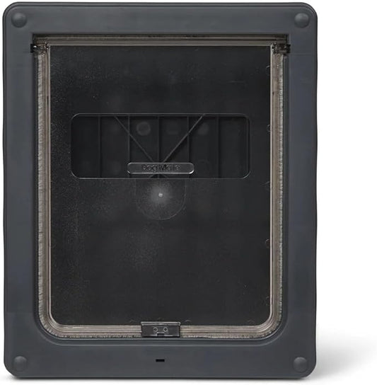Dog Mate Lockable Medium Dog Door (215G) - Flap for Medium Dogs and Large Cats, for UPVC, Wall and Wood, Securely Designed for Your Pets, Grey