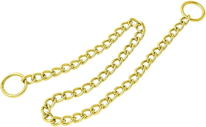 Gold Dog Choker Collars,2-Pack Metal Slip Link Martingale Collar Training Heavy Duty Dog Choke Collars Boys Girls Puppy Collars for XXS XS Small Medium Large Big Breed,M