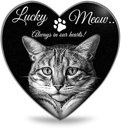 ADFSTONE 10" Heart Shaped Pet Memorial Stones Personalized Dog Remembrance Gifts, Customized Cat Picture Grieving Plaque, DIY Gravestone, Custom Sympathy Photo Gift, Animal Grave Markers