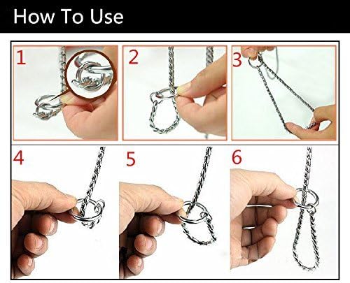 Dog P Snake Chain Chrome Plated Metal Dog Training Choke/Collar-Fully Guaranteed Against Rust Tarnish or Breakage-Recommended for Professional Training (Black, 5mm * 26")