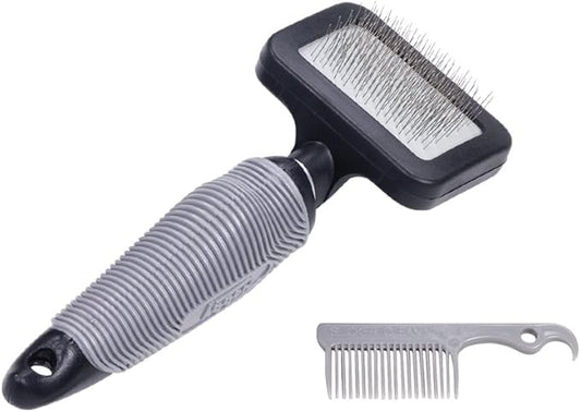 Nobby Starline Professional Grooming Range Slicker Brush with Cleaning Comb for Dog/Cat, Small