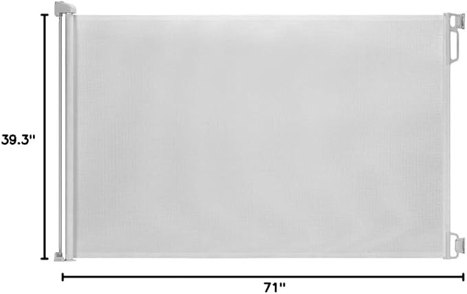 EasyBaby Extra Wide and Extra Tall Retractable Baby Gate Extends up to 71" Wide, 39.3" (100cm) Tall, White/Pet Retractable Gates for Stairs, Doorways, Hallways, Indoor and Outdoor