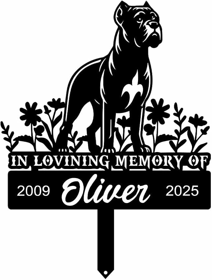 Custom Pet Grave Markers Dog Memorial Plaque, Memorial Yard Garden Outdoor Decor, Waterproof Metal Dog Grave Markers for Loss of Pets, Personalized Sympathy Remembrance Gift