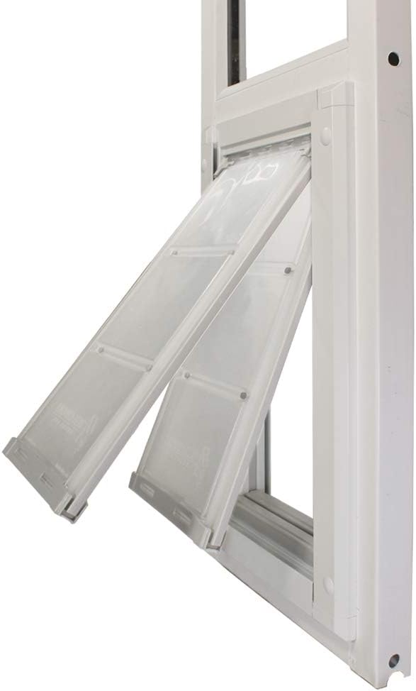 Endura Flap Pet Door for Vinyl Sliding Glass Doors | Dual-Flap Extreme Weather Design | Insulated, Energy-Efficient Dog Door with Locking Security | White, XL Flap, 77.25"-80.25" Slider Height