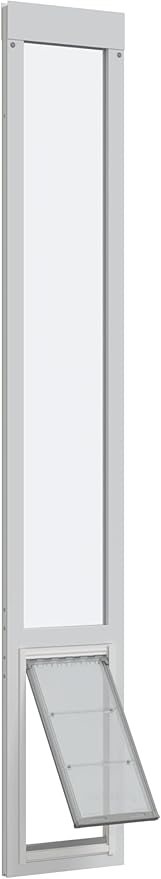 Endura Flap Pet Door for Vinyl Sliding Glass Doors | Weatherproof & Insulated Dog Door for Vinyl Sliders | Durable with Secure Locking Cover | White, XL Flap, 93.25"-96.25" Slider Height