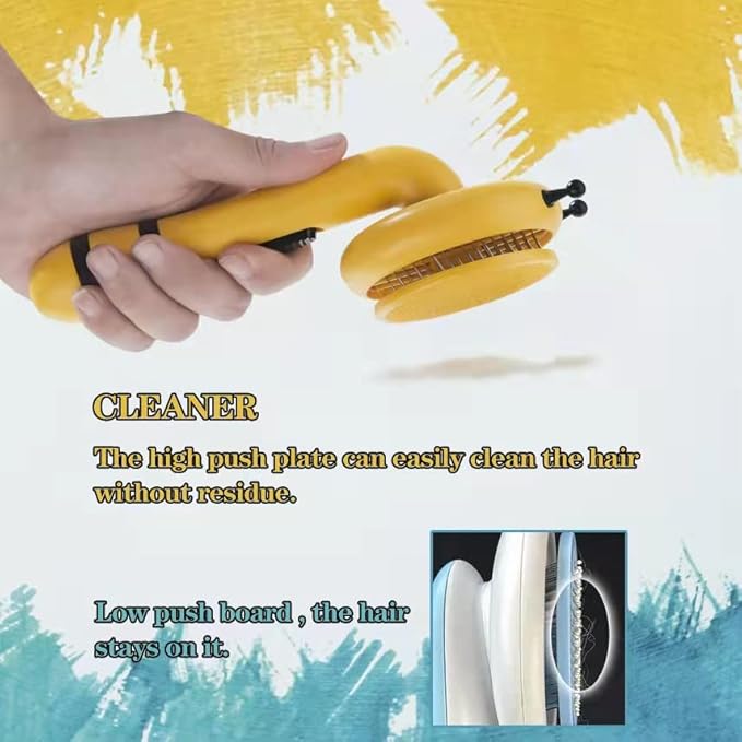Pet Grooming shedding Brush,Little Bee Self Cleaning Slicker Undercoat Rake comb for Dogs&Cats&rabbit&puppy,Easily Removes Tangles Hair and Loose Fur from The Pet's Mats
