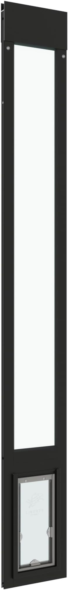 Liberty Pet Door for Sliding Glass Door | Aluminum Frame with Closing Cover | for Home & Rentals | Clear Glass | Black, Small Flap, 74" - 75.5" Slider Height