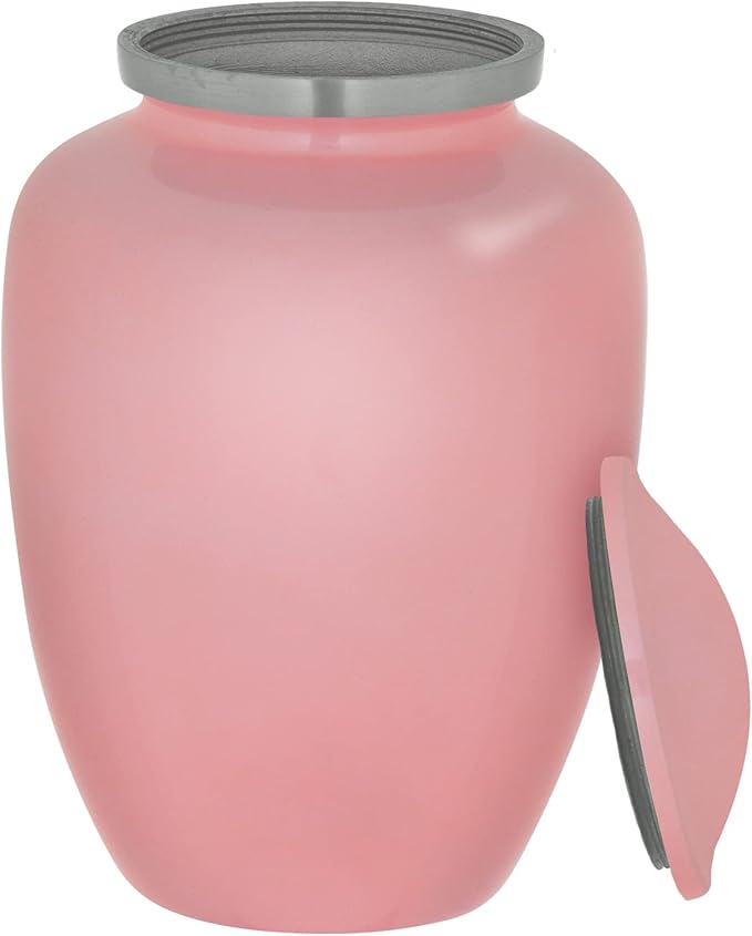 Homage Large Custom Photo Pet Cremation Urn for Pet Ashes - Vase Style Pet Urn - 200 Cubic Inch Capacity -Personalization Included (Pink)