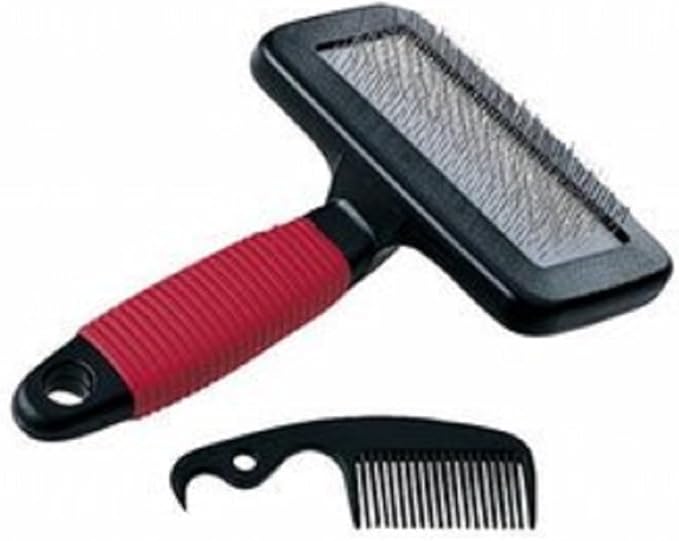 Ferplast Carding brush for dogs and cats GRO 5944, Hair remover comb included, Ideal for medium and long haired animals, 16 x 9,8 x h 3,3 cm