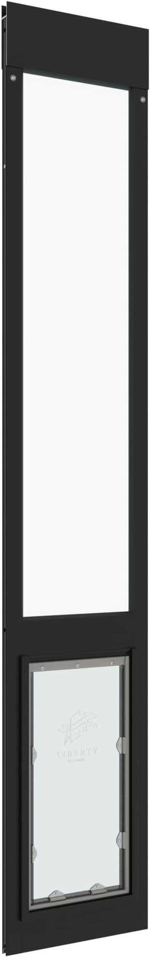 Liberty Pet Door for Sliding Glass Door | Aluminum Frame with Closing Cover | for Home & Rentals | Clear Glass | Black, Large Flap, 75.5" - 77" Slider Height