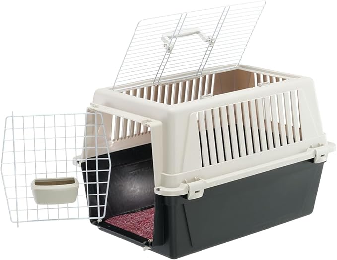 Ferplast Cat Carrier Small Dog Carrier, Double Opening, Secure, Practical, Easy to Clean, Durable Pet Travel Box up to 12 Kg, Includes Cushion, 60 x 40 x h. 38 cm