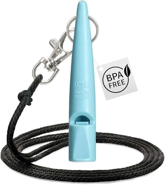 ACME 211.5 Professional Dog Training Whistle with Lanyard. BPA-Free Plastic. 90 dBA. Standardized 5400Hz Frequency for Larger Breeds. Weatherproof. Made in The UK (Baby Blue)
