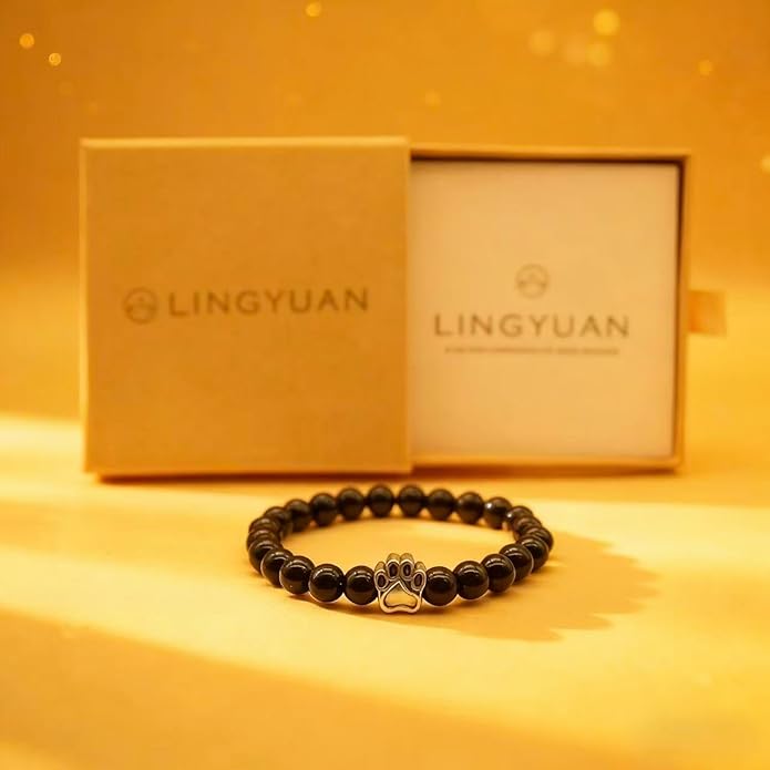 LINGYUAN Pet Memorial Gifts for Dogs Cats, Pet Memorial Bracelet, Remembrance Pet Loss Sympathy Gift for Cat Dog Lovers, Bereavement Gifts for Loss of Pet