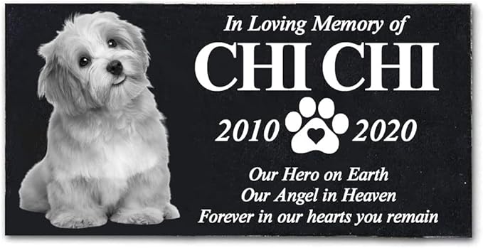 Personalized Pet Memorial Stone, Custom Black Granite Headstone for Dog & Cat, Cremation Tombstone, Pet Cemetery Garden Memorial Stone