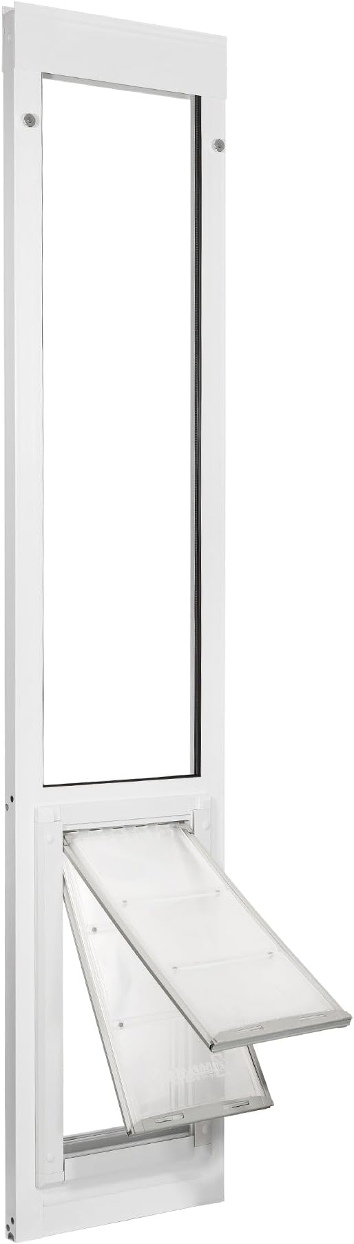 Endura Flap Pet Door for Vinyl Sliding Glass Doors | Dual-Flap Extreme Weather Design | Insulated, Energy-Efficient Dog Door with Locking Security | White, Medium Flap, 93.25"-96.25" Slider Height