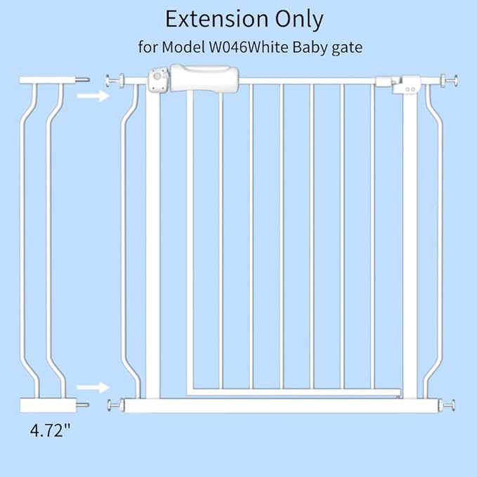 Fairy Baby 4.72in Extensions for Walk Through Baby Gate Auto Close White Child Safety Gates Extends Wide Openings White