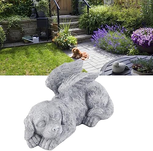 Yosoo Health Gear Pet Memorial Statue, Vivid Sleeping Pet Angel Sculpture with Wear Material, Sunproof for Pet Tombstone Decoration, 220g/7.8oz (Angel Dog)