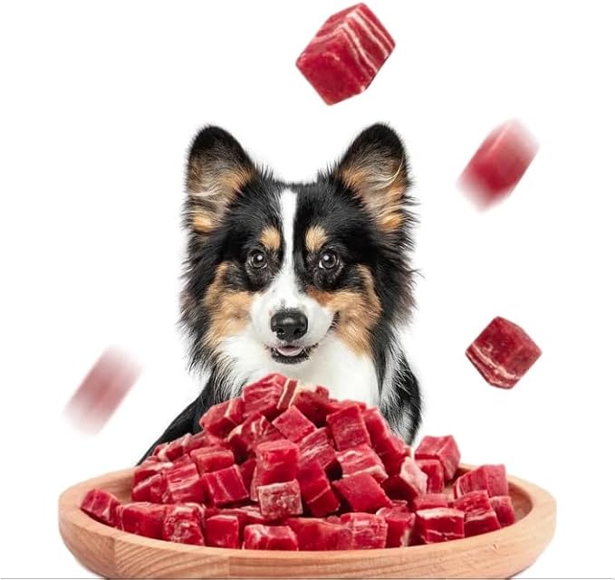 Oven Roasted Single Ingredient Treats for Dogs & Cats | Easy Chew (3.1 oz, Marbled Beef Cubes)