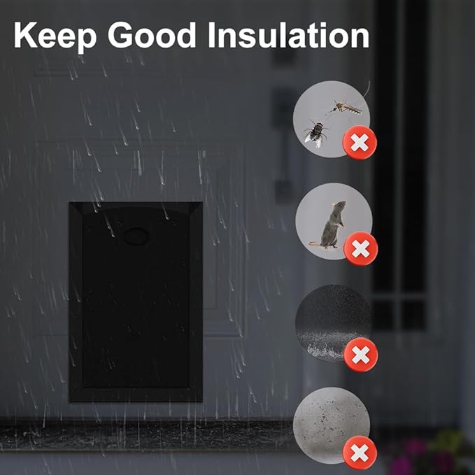 [MAVRICPOWER] Aluminum Extra Large Dog Door for Door, XL Doggy Door with 2 Sliding Lock Panels for Extreme Weather, Pet Door for Dogs Up to 220 lbs