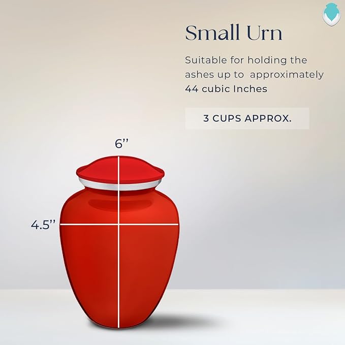 Geturns Embrace Personalized Picture Urn for Small Pets I Bright Red Photo Cremation Urns for Dogs and Cats I 44 lbs