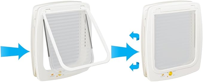 Ferplast Cat Flap Swing 9, Cat and Dog Door, Four-Way Controllable Entry and Exit, Protection Against Draughts, White