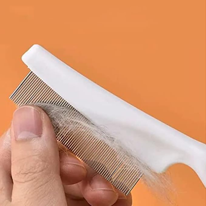 Multifunctional Pet Hair Comb, 2023 New Magic Pet Comb Dog Combs for Grooming, Stain Tear Removal Comb Stainless Steel Fine-Tooth Grooming Massage Comb for Dog Cat (2 Pair, White)