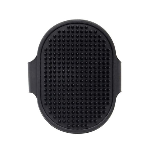 Dog Grooming Brush, Pet Shampoo Bath Brush Soothing Massage Rubber Comb with Adjustable Ring Handle for Long Short Haired Dogs and Cats(Black)
