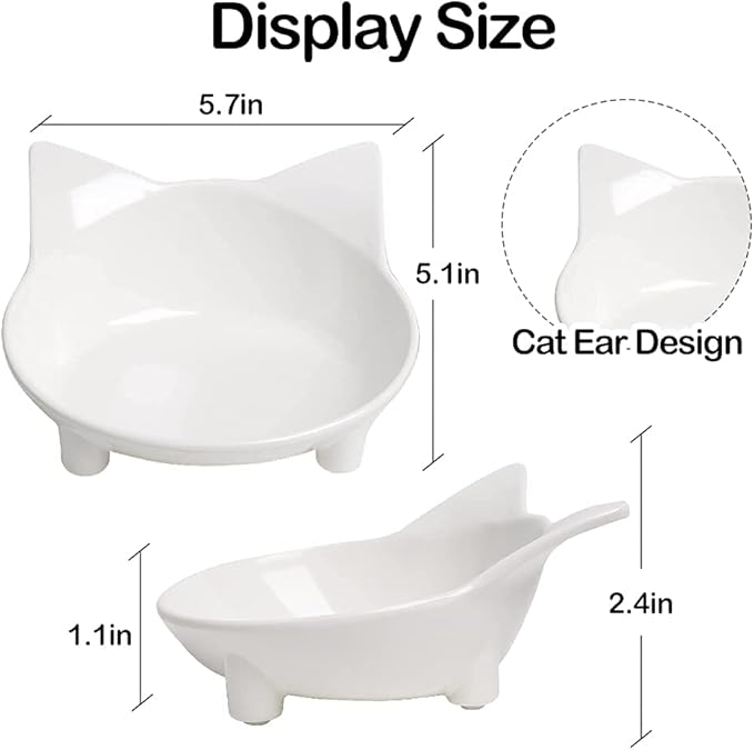 Skrtuan Pet Cat Bowl Dog Food Bowl – Non-Slip, Wide & Shallow Pet Dish for Whisker Fatigue Relief, Safe for Puppies & Rabbits