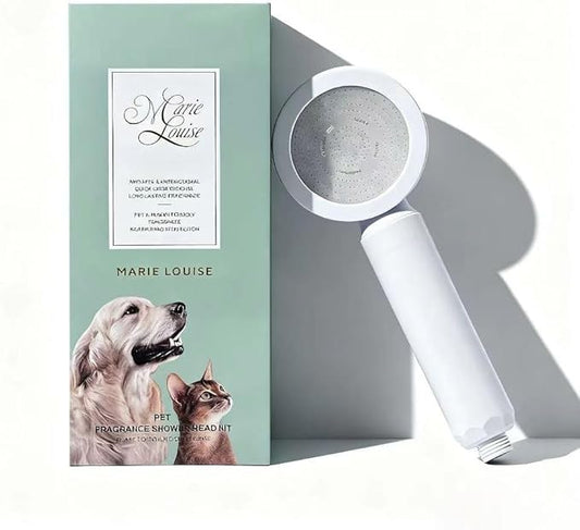 Pet Fragrance Shower Head Kit：Pet-Friendly Aromatherapy Shower Handle for Dogs & Cats Replaceable Built-in Gentle Fragrance Balm Skin-Health Filter Cartridge Soothing Oils & Vitamins