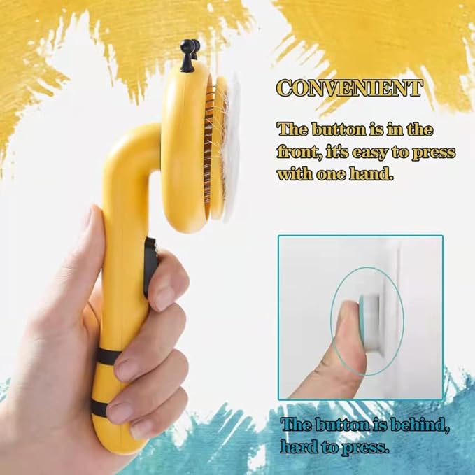 Pet Grooming shedding Brush,Little Bee Self Cleaning Slicker Undercoat Rake comb for Dogs&Cats&rabbit&puppy,Easily Removes Tangles Hair and Loose Fur from The Pet's Mats